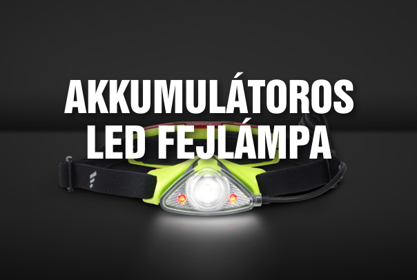Akkumulátoros LED fejlámpa