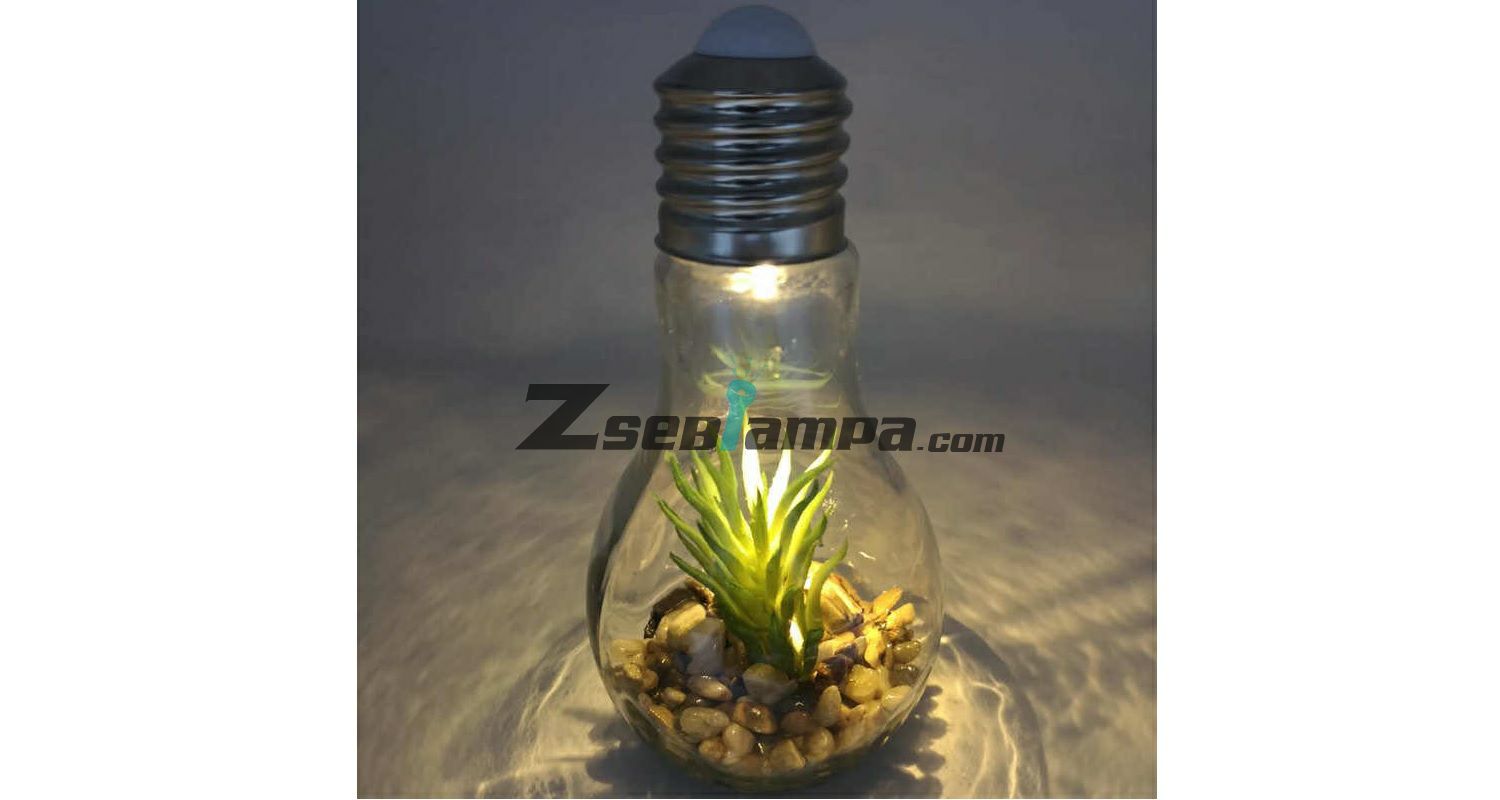 Izzó formájú világító LED növénydekoráció, elmes 01