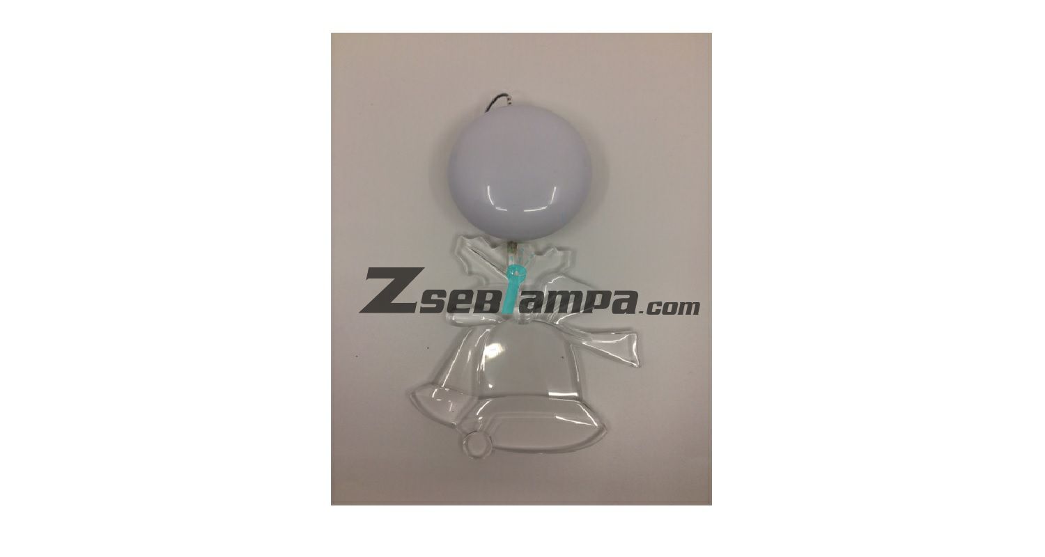 Ablakra ragasztható akril csengő színváltós LED, elemes 01